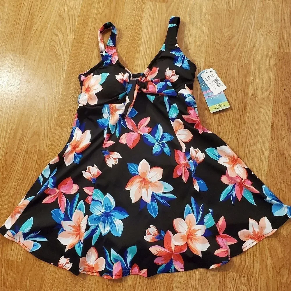 Swim Solutions Lanai Tummy Control Swimdress - NEW - Picture 4 of 16